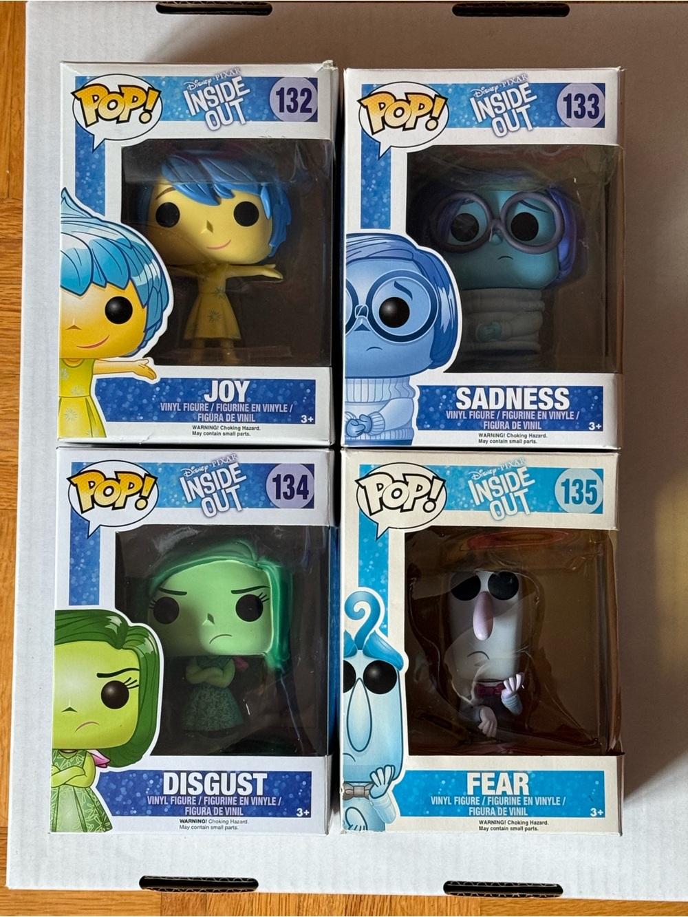 Inside Out Funko Pop Movies - Set of 4 includes Sadness, Joy, Disgust & Fear
